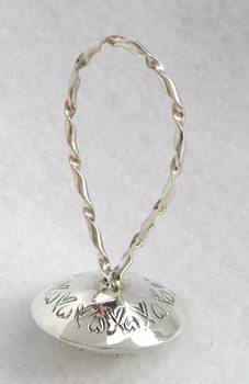 Hand made Native American Indian Jewelry; Navajo Sterling Silver baby rattle