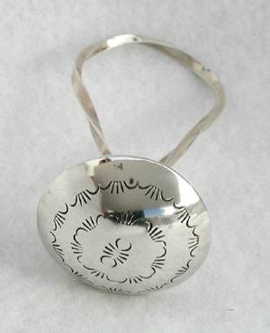 Hand made Native American Indian Jewelry; Navajo Sterling Silver baby rattle