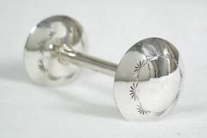Hand made Native American Indian Jewelry; Navajo Sterling Silver baby rattle