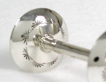 Hand made Native American Indian Jewelry; Navajo Sterling Silver baby rattle