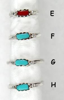 Hand made Native American Indian Jewelry; Navajo Sterling Silver Baby Rings