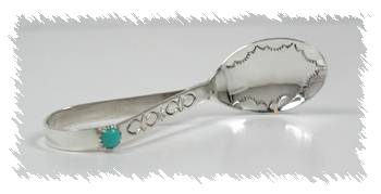 Hand made Native American Indian Navajo Sterling Silver Baby Spoon