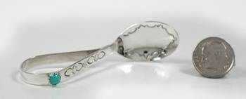 Hand made Native American Indian Navajo Sterling Silver Baby Spoon