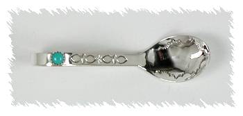 Hand made Native American Indian Navajo Sterling Silver Baby Spoon