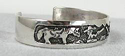 Navajo Sterling Silver Storyteller Baby Bracelet