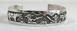 Navajo Sterling Silver Storyteller Baby Bracelet