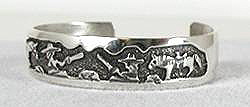 Navajo Sterling Silver Storyteller Baby Bracelet