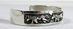 Navajo Sterling Silver Storyteller Baby Bracelet
