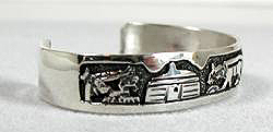 Navajo Sterling Silver Storyteller Baby Bracelet