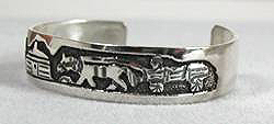 Navajo Sterling Silver Storyteller Baby Bracelet