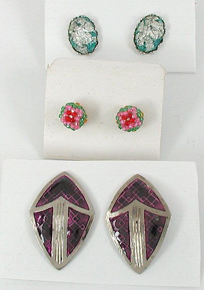 three pair of Post earrings