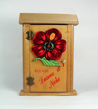 vintage wooden note box