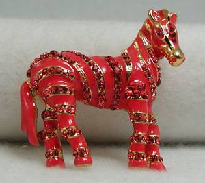 Coral Zebra Pin