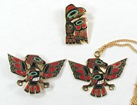 Alaska thunderbird totem pin pendants