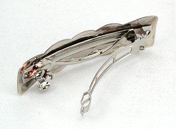 Navajo Sterling Silver stamped turquoise barrettes