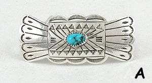 Navajo Sterling Silver Turquoise  Barrette