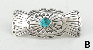 Navajo Sterling Silver Turquoise  Barrette