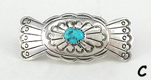 Navajo Sterling Silver Turquoise  Barrette