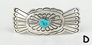 Navajo Sterling Silver Turquoise  Barrette