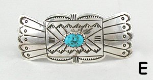 Navajo Sterling Silver Turquoise  Barrette