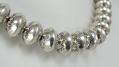 Hand made Native American Indian Jewelry; Navajo Sterling Silver beads