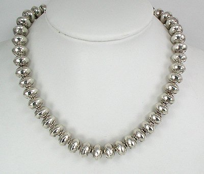 Hand made Native American Indian Jewelry; Navajo Sterling Silver beads