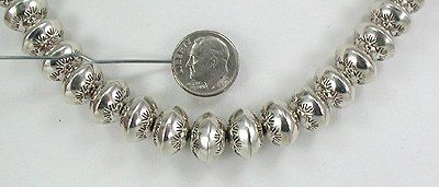 Hand made Native American Indian Jewelry; Navajo Sterling Silver beads