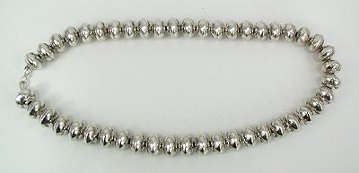 Hand made Native American Indian Jewelry; Navajo Sterling Silver beads