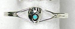 Hand made Native American Indian Jewelry; Navajo Sterling Silver bearpaw bracelet