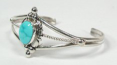 Hand made Native American Indian Jewelry; Navajo Sterling Silver bracelet