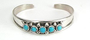 Hand made Native American Indian Jewelry; Navajo Sterling Silver bracelet