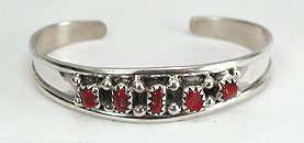 Hand made Native American Indian Jewelry; Navajo Sterling Silver bracelet