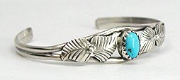 Hand made Native American Indian Jewelry; Navajo Sterling Silver bracelet