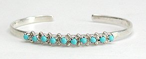 Hand made Native American Indian Jewelry; Navajo Sterling Silver bracelet
