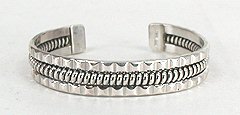 Hand made Native American Indian Jewelry; Navajo Sterling Silver baby bracelet