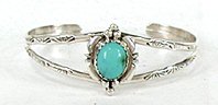 Navajo Sterling Silver Storyteller Baby Bracelet