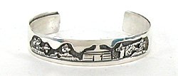 Navajo Sterling Silver Storyteller Baby Bracelet