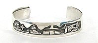 Navajo Sterling Silver Storyteller Baby Bracelet