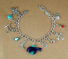 Sterling Silver Native American charm bracelet