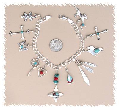 Charmed Jewelry on Charm Bracelet Navajo And Zuni Charms Horsekeeping Sterling Silver