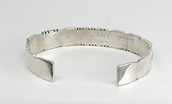 Hand made Native American Indian Zuni Sterling Silver Inlay Bracelet