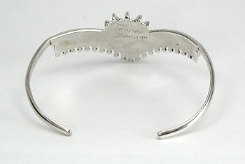 Hand made Native American Indian Zuni Sterling Silver Turquoise needlepoint Bracelet