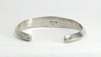 Hand made Native American Indian Navajo Sterling Silver Lapis  Inlay Bracelet