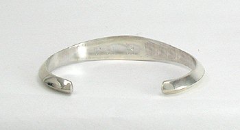Hand made Native American Indian Navajo Sterling Silver Inlay Bracelet