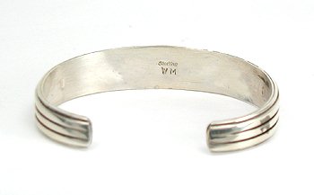 Hand made Native American Indian Navajo Sterling Silver Multi-Stone Inlay Bracelet