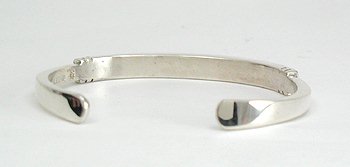 Hand made Native American Indian Navajo Sterling Silver Opal Inlay Bracelet