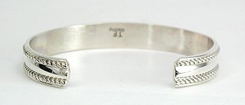Hand made Native American Indian Navajo Sterling Silver Opal Inlay Bracelet