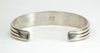 Hand made Native American Indian Navajo Sterling Silver Inlay Bracelet