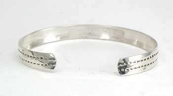 Hand made Native American Indian Navajo Sterling Silver Inlay Bracelet