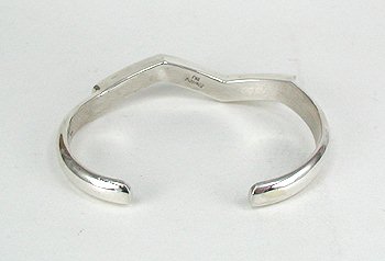 Hand made Native American Indian Jewelry; Zuni Sterling Silver and Turquoise Stacker bracelet 